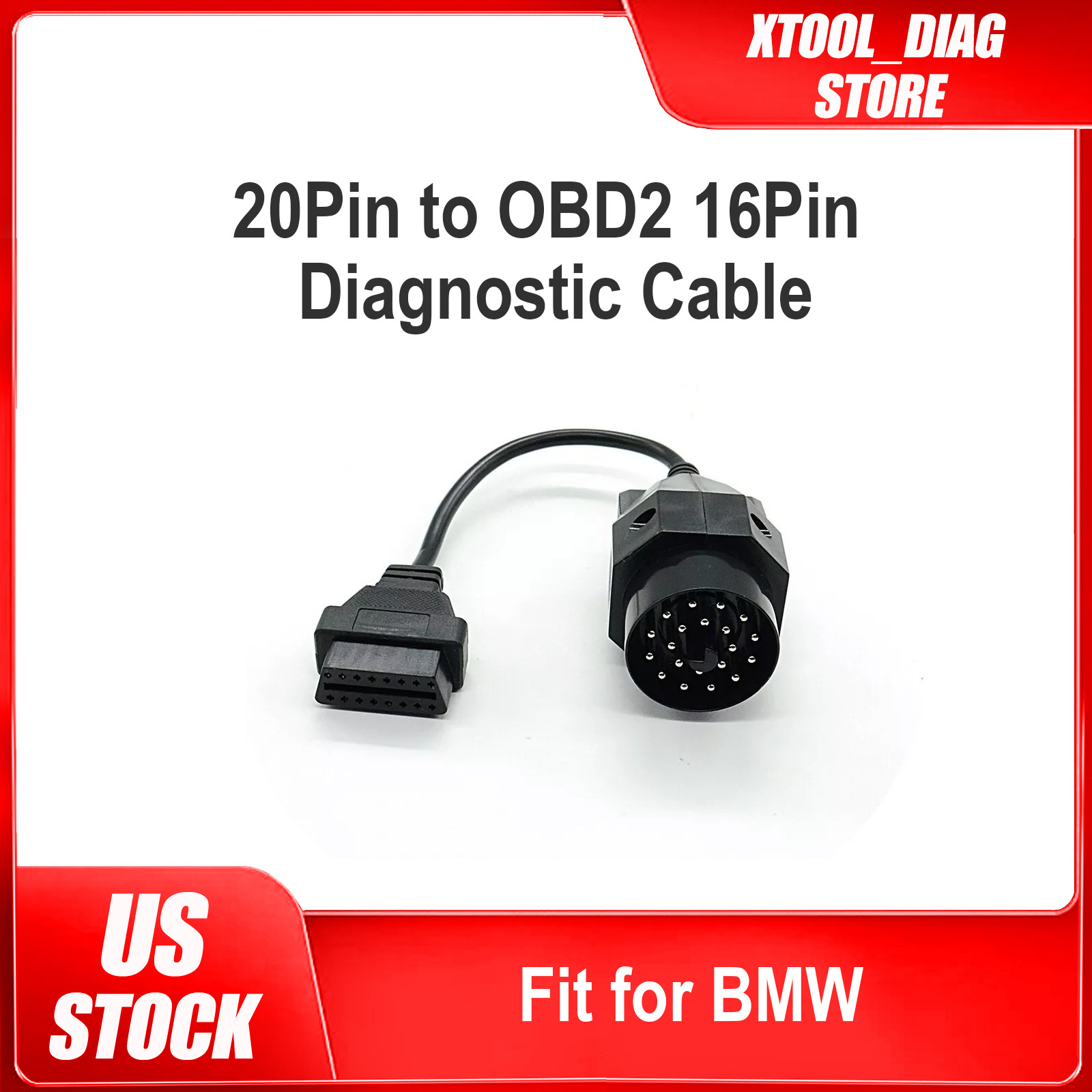 OBD2 Diagnostic Plug Adapter Cable Female Fit For BMW 20 Pin to 16 Pin Convertor