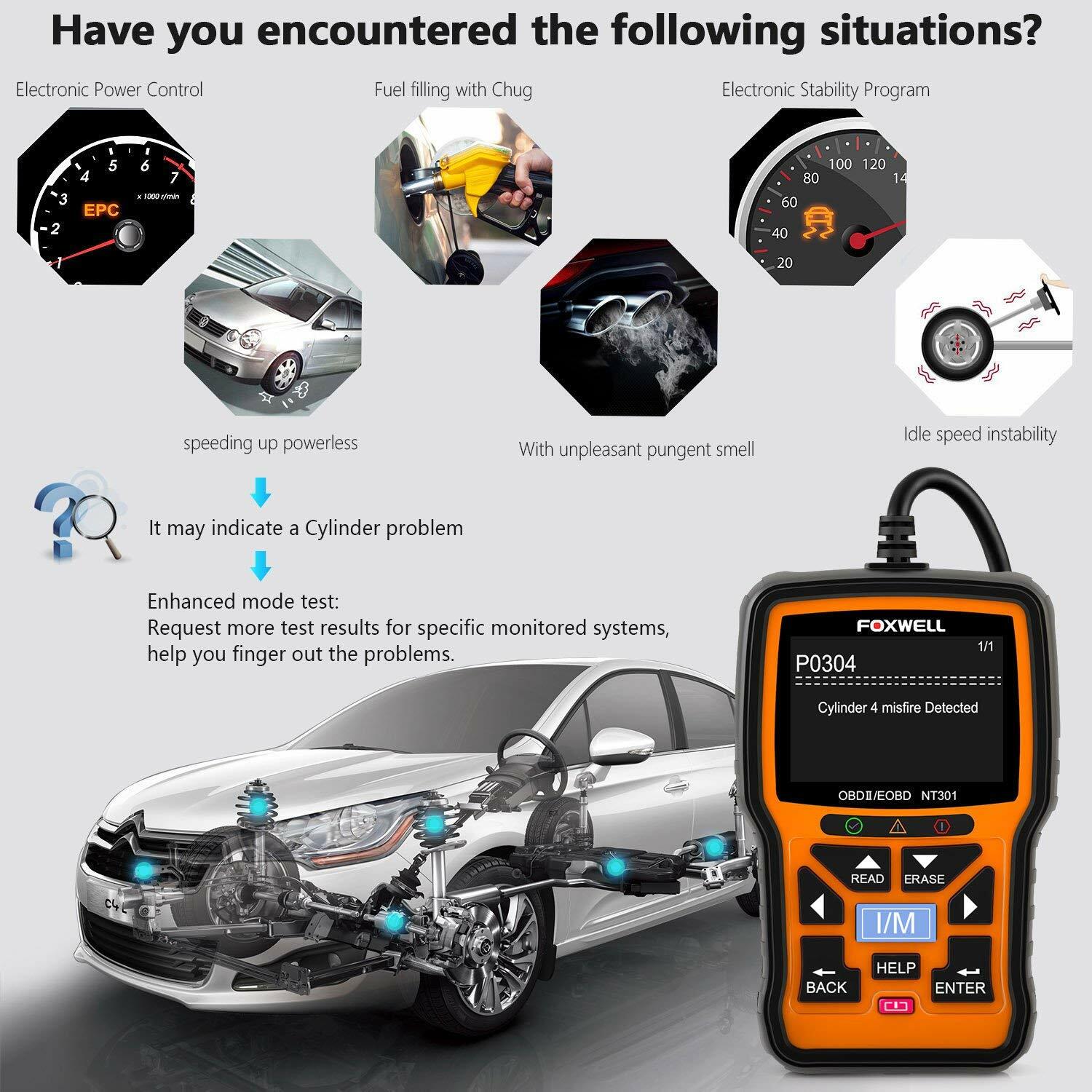 Auto Engine Trouble Code Reader OBD2 Scanner Diagnostic Tool Live Data Stream