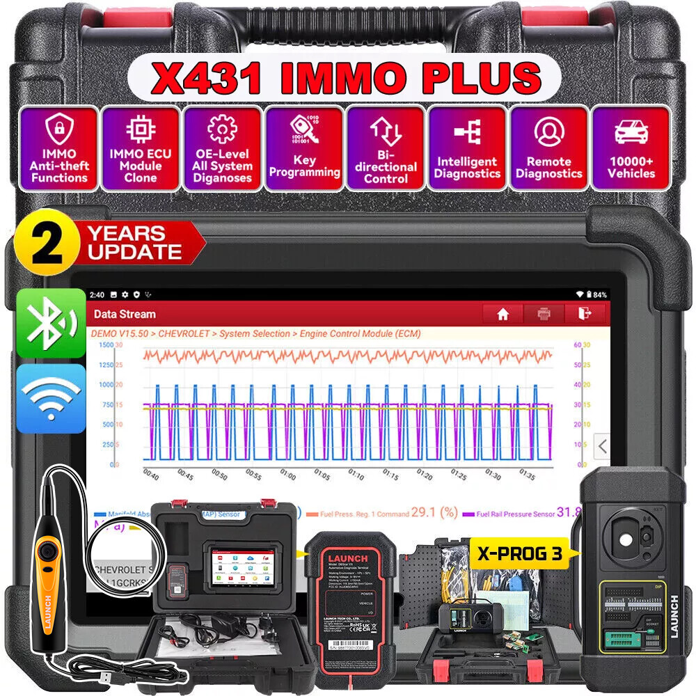 2024 LAUNCH X431 IMMO Plus Key Programming All System Diagnostic Scanner Tool