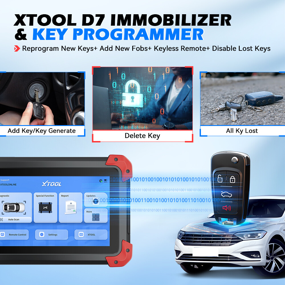 XTOOL D7 Car Bidirectional Scanner Full System Diagnostic Tool Key E.CU Coding