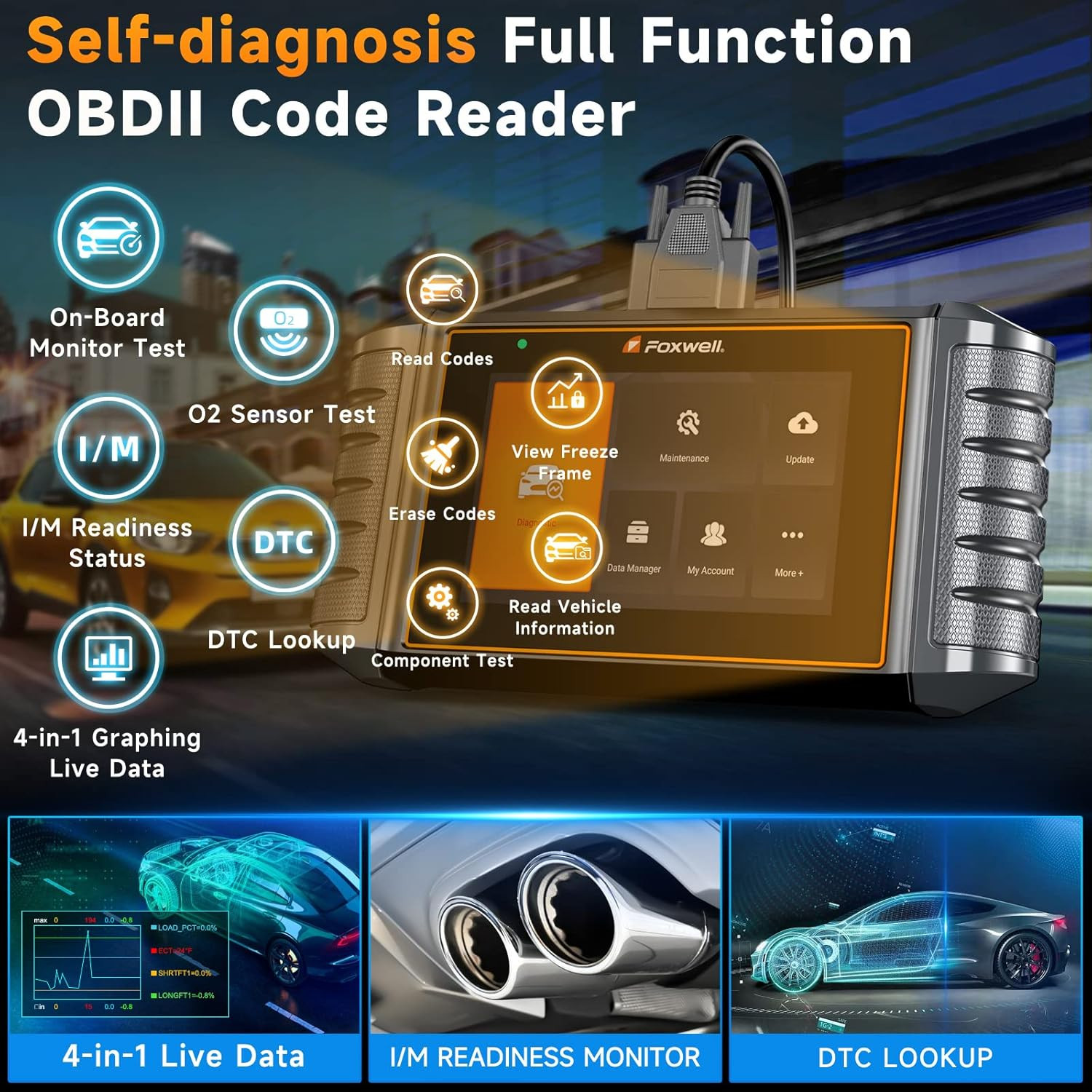 Check Engine ABS SRS A/T Bidirectional OBD2 Scanner Car Diagnostic Scan Tool