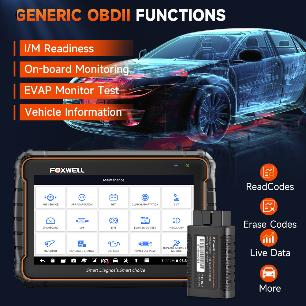Foxwell GT60 Diagnostic Tool Full System BiDirectional OBD2 Scanner BT 32GB