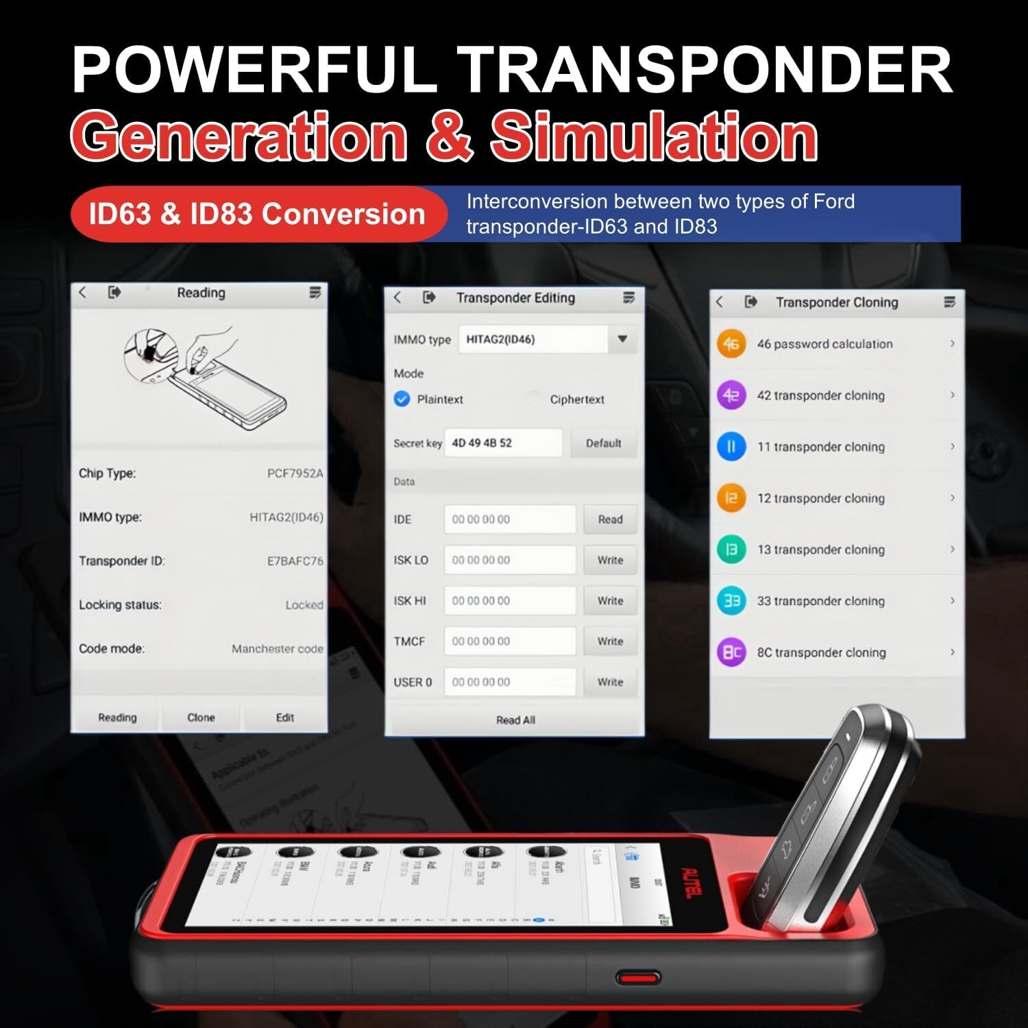 Autel MaxiIM KM100 Key Fob Programming Tool Programmer Immobilizer for 90% Car