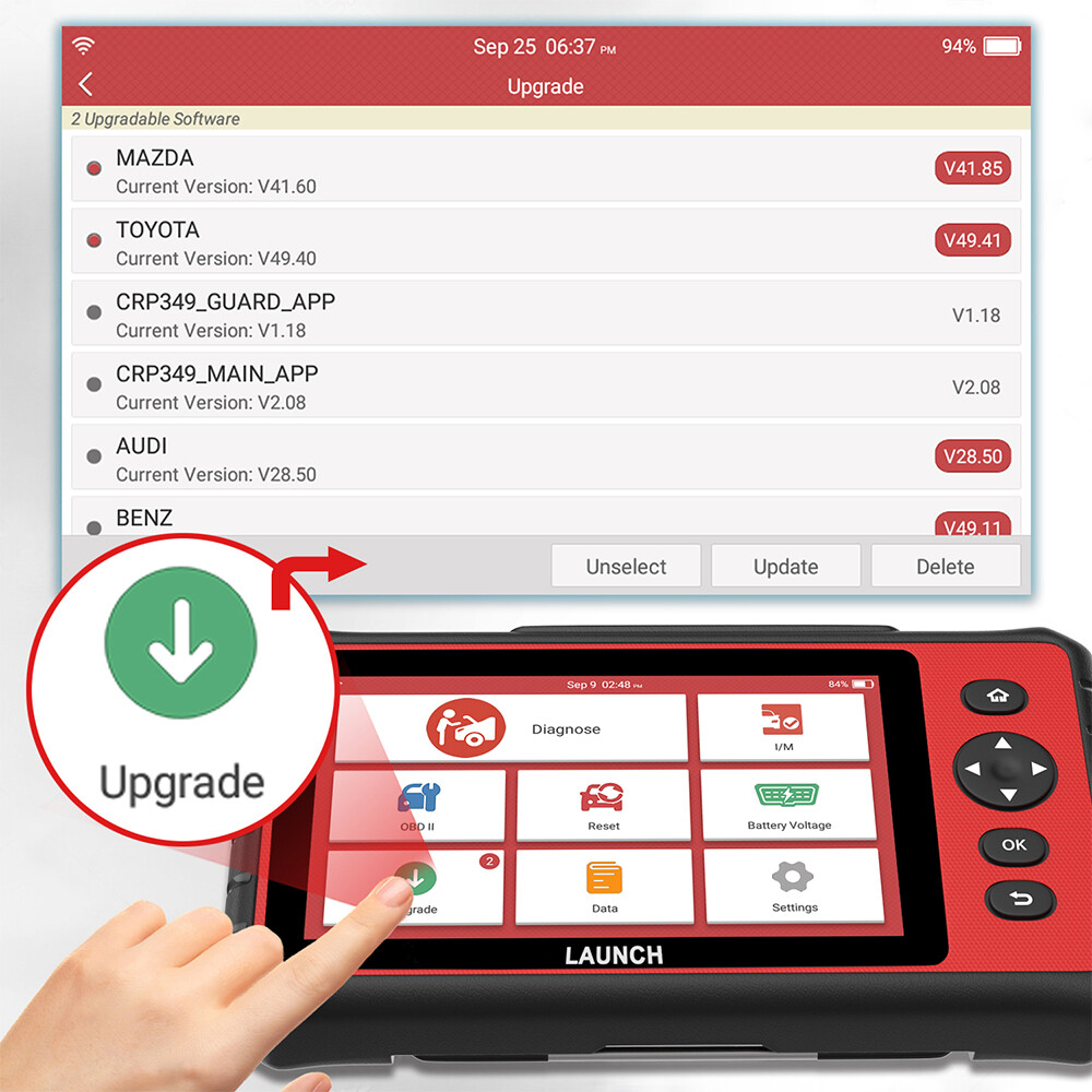 LAUNCH CRP909 Full System Diagnostic Tool OBD2 Scan Code Reader K-ey Coding TPMS