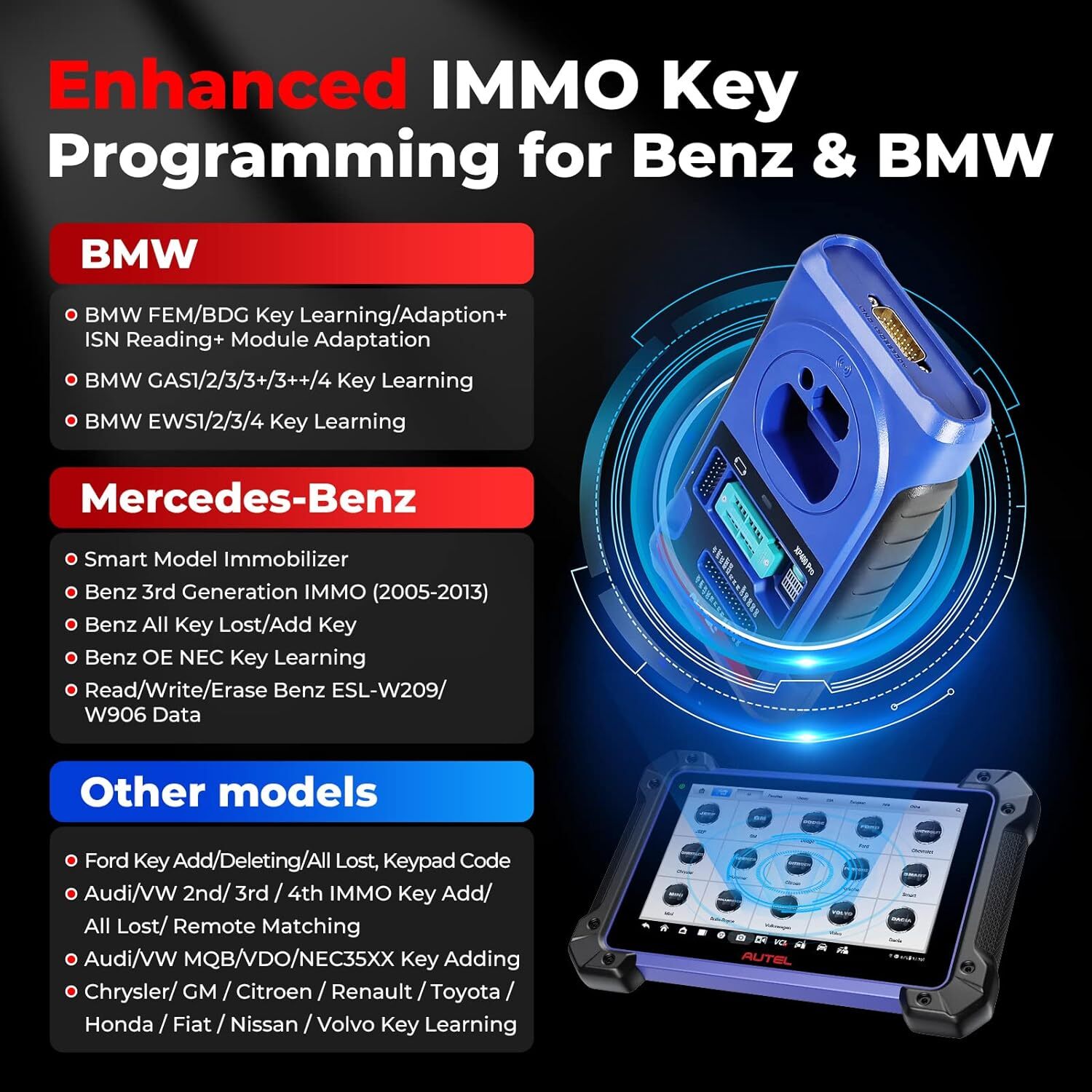 Autel MaxiIM IM608 PRO II IMMO Key Fob Programming Tool ECU Coding Bidirectional