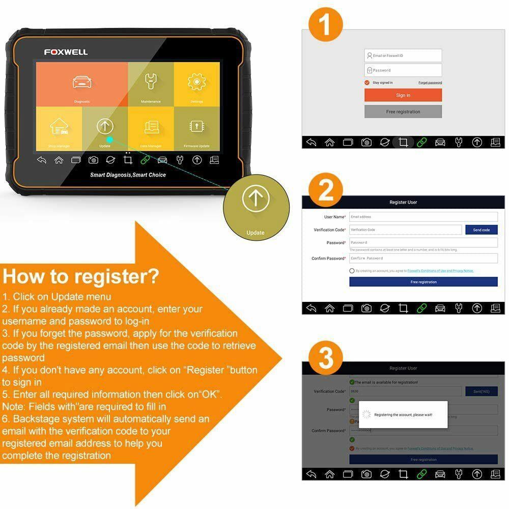 Foxwell GT60 OBD2 Car Diagnostic Tool All System DPF EPB A/F 24 Reset Scanner US