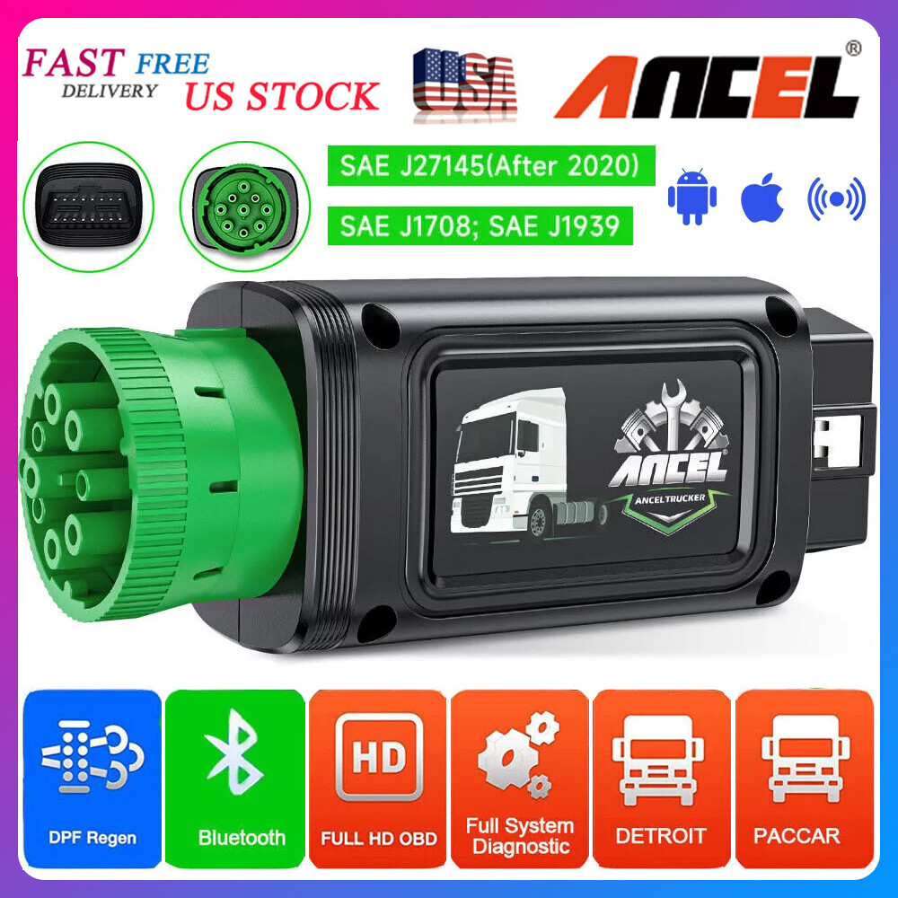 ANCEL HD110 Heavy Duty Truck OBD Scanner Diagnostic Tool Fit for Detroit Paccar