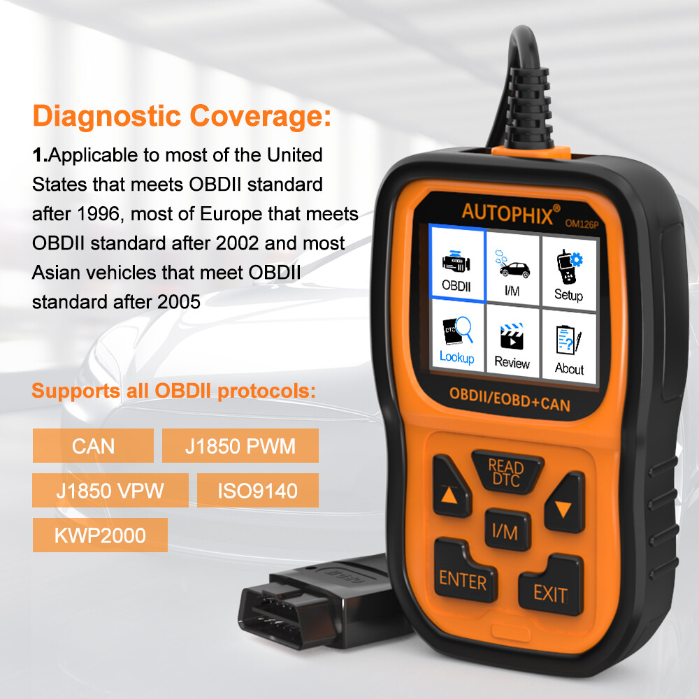 AUTOPHIX OM126P Car Vehicle Code Reader Car OBD2 Scanner Diagnostic Check Engine
