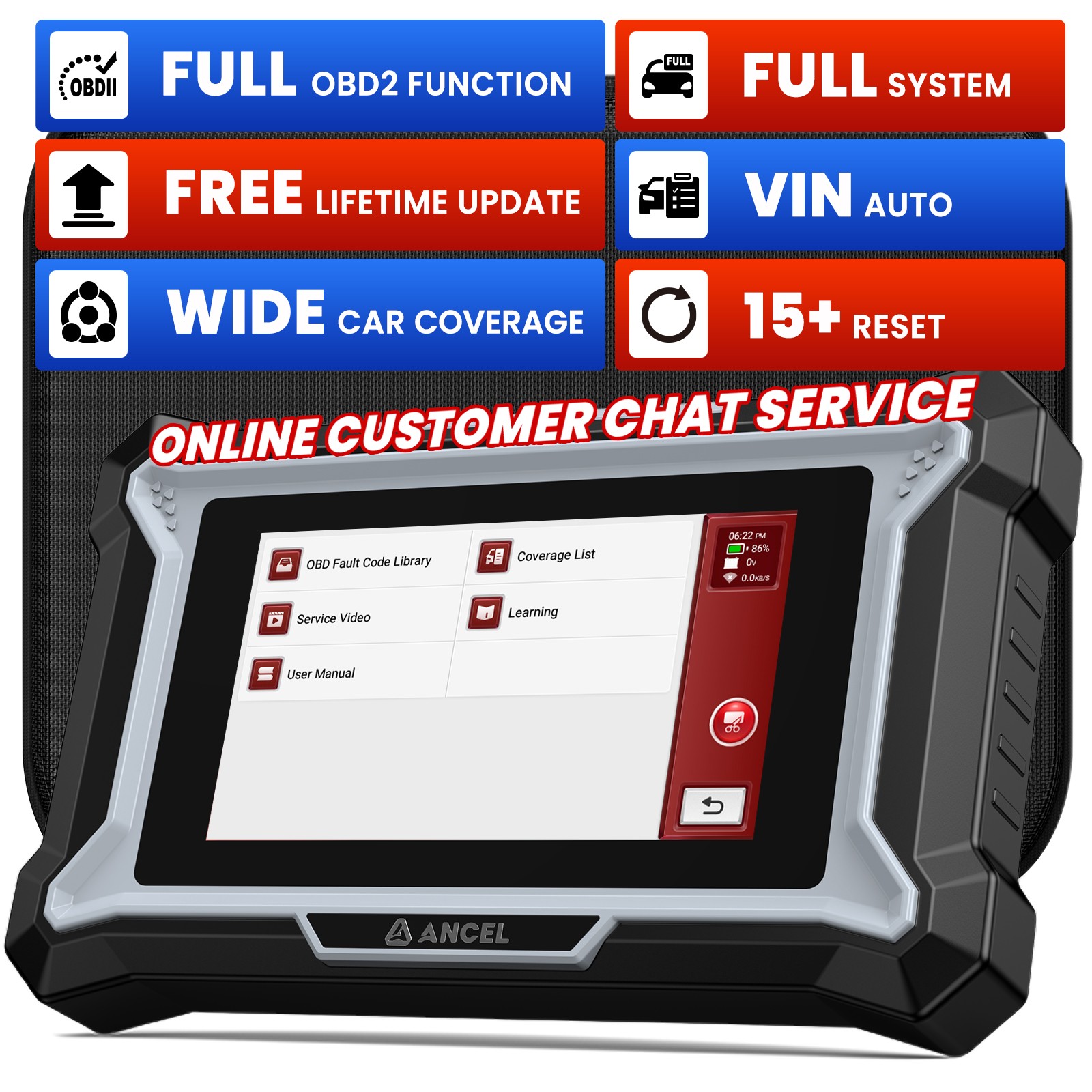 ANCEL DS200 Universal Car All System OBD2 Bidirectional Diagnostic Scanner SAS