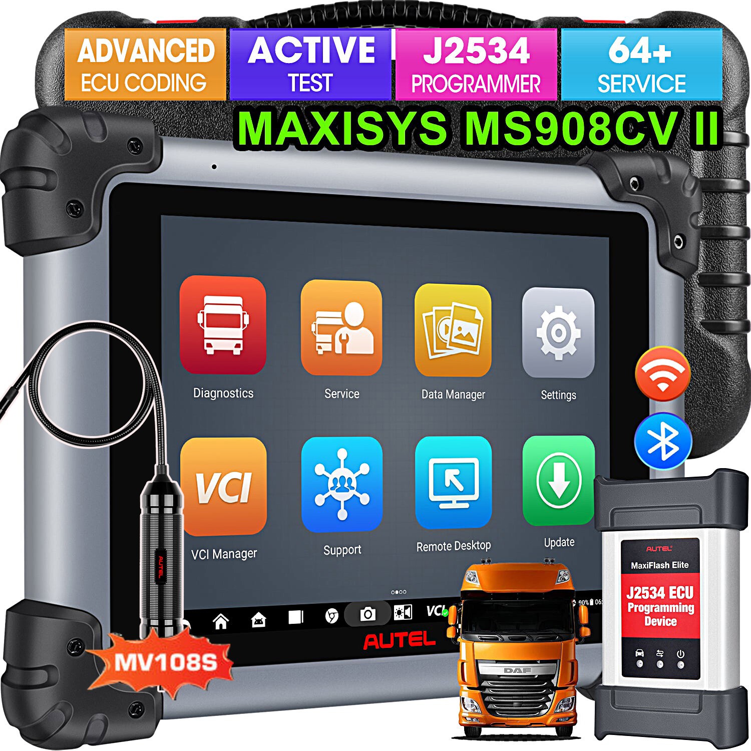 Autel MaxiSys MS908CV II 2025 Heavy Duty Truck Scanner Diesel Diagnostic Tool