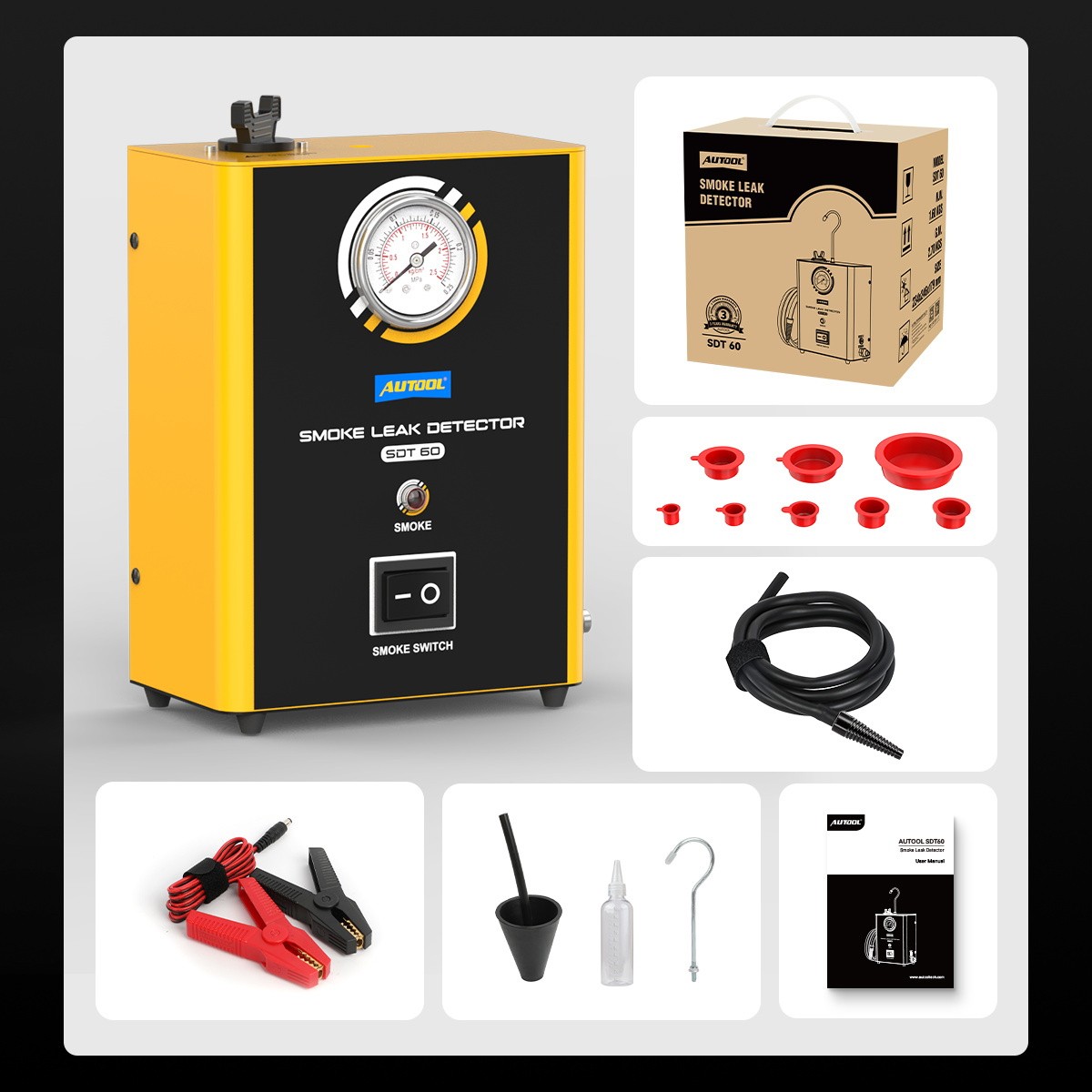 AUTOOL SDT103 EVAP Smoke Machine Detector Automotive Fuel Pipe Leak Vacuum Test