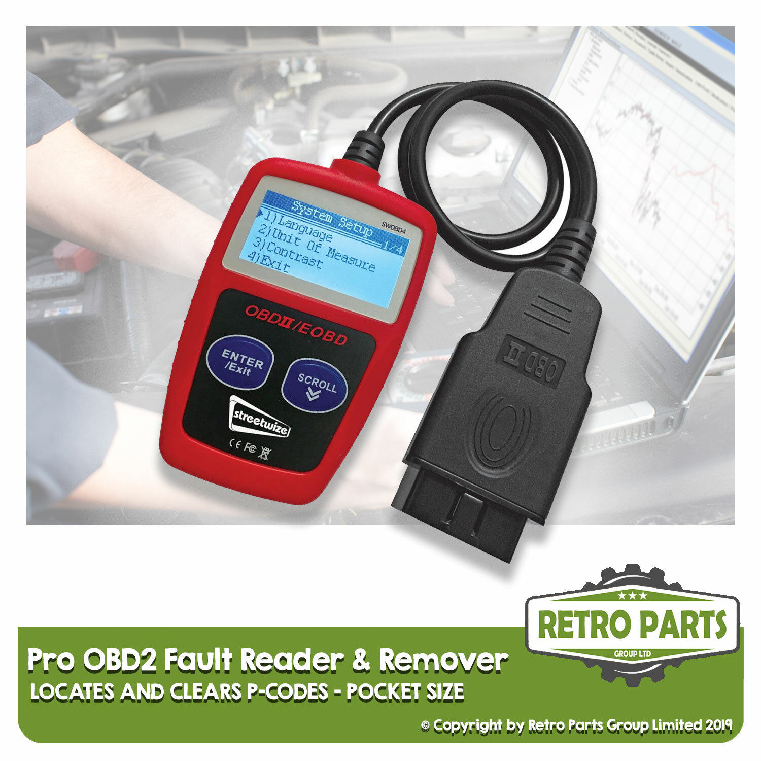 Pro OBD2 Code Reader for Vauxhall Diagnostic Scanner Engine Light Clear