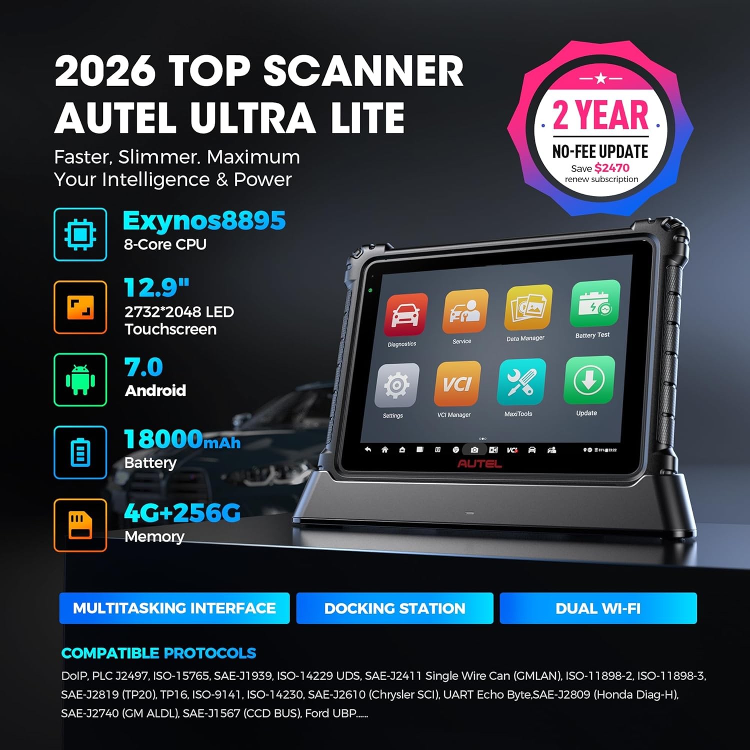 2026 Autel MaxiSys ULTRA Lite MS919 Diagnostic Scanner Advanced VCI Programming