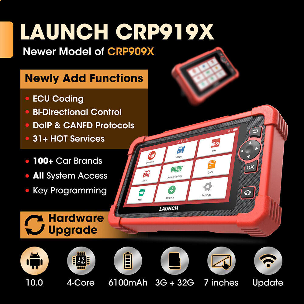 LAUNCH CRP919X OBD2 Bidirectional Scanner Full System Diagnostic Tool Key Coding