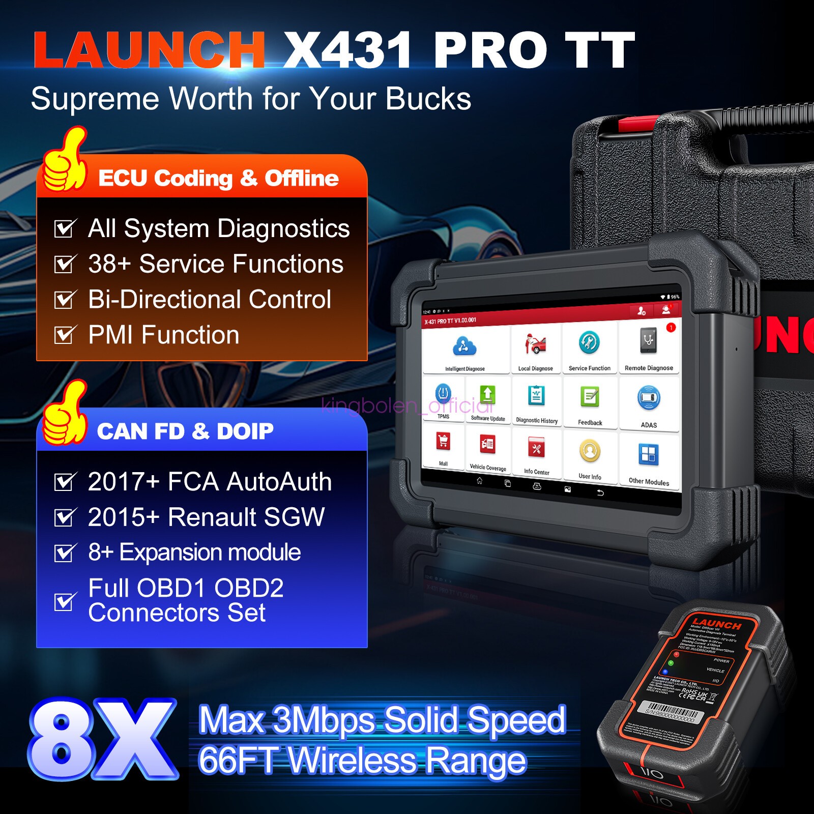 2026Launch X431 PRO TT V+ Pro3S+ Car Diagnostic Scanner Bidirectional Key Coding