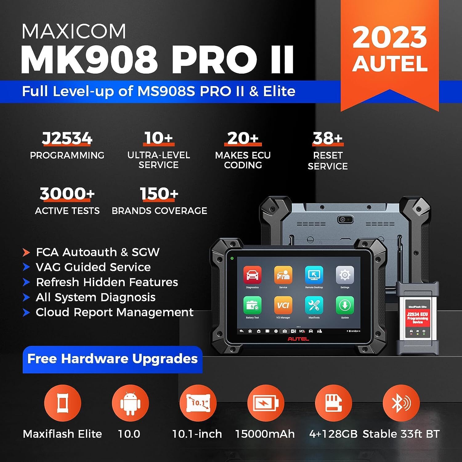 Autel MaxiCOM MK908P II Upgrade of MS908S PRO II J2534 Programming for Benz BMW