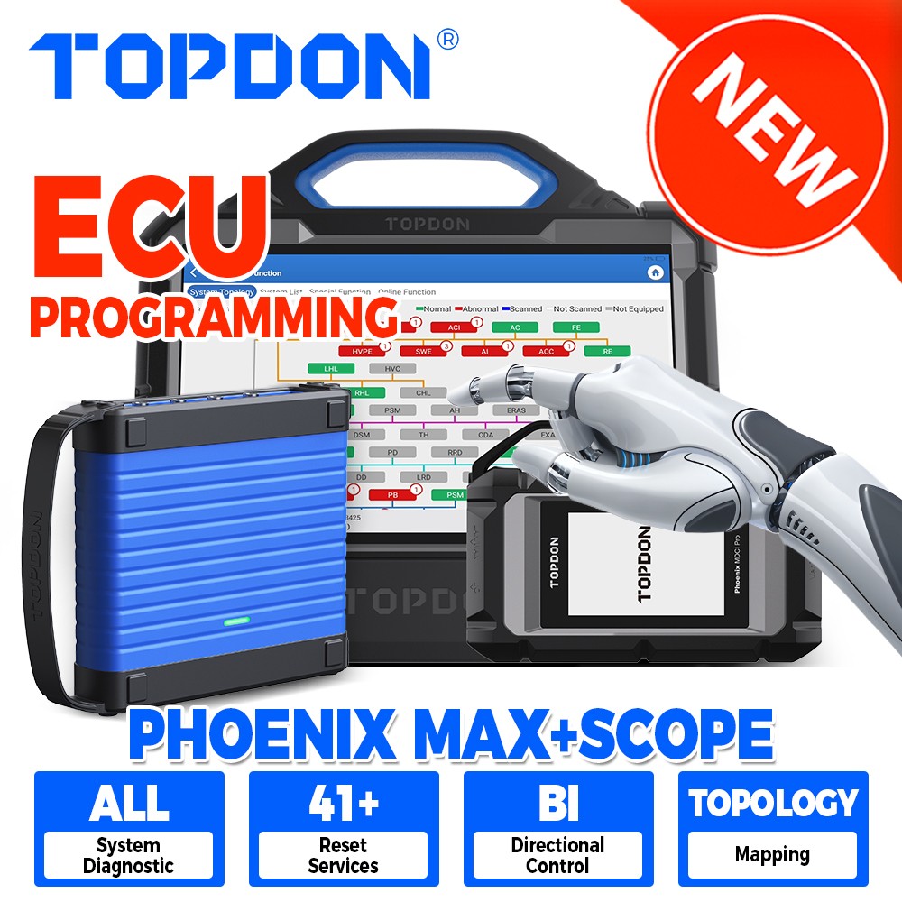 2026 TOPDON Phoenix Max +Scope J2534 ECU Programming Tool Online Coding BMW Benz