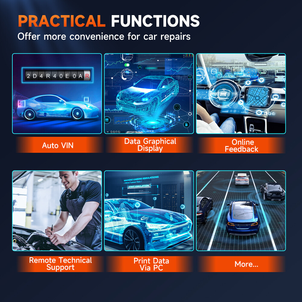 Foxwell GT60 Diagnostic Tool Full System BiDirectional OBD2 Scanner BT 32GB