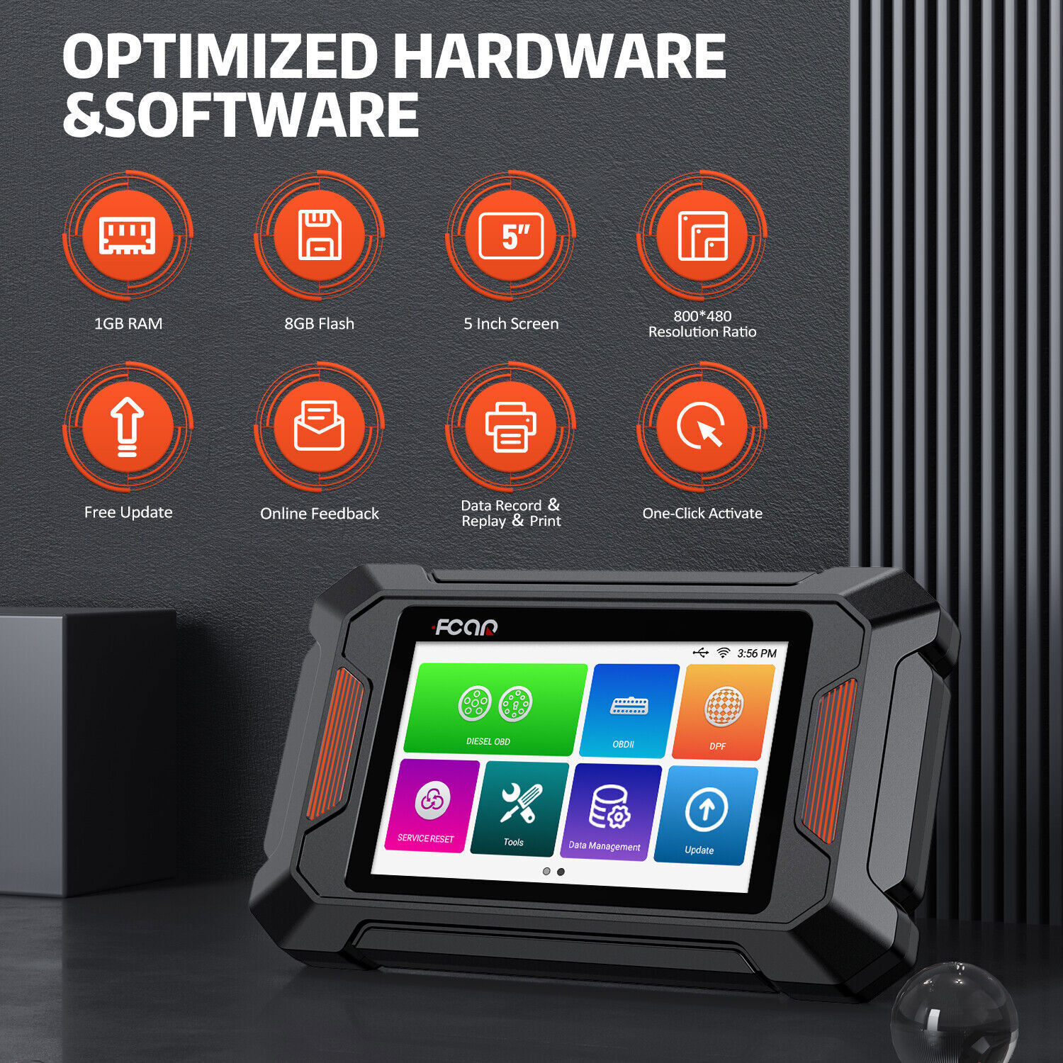 F802 Heavy Duty Diesel Truck Scanner All System Diagnostic DPF Regen Oil Reset