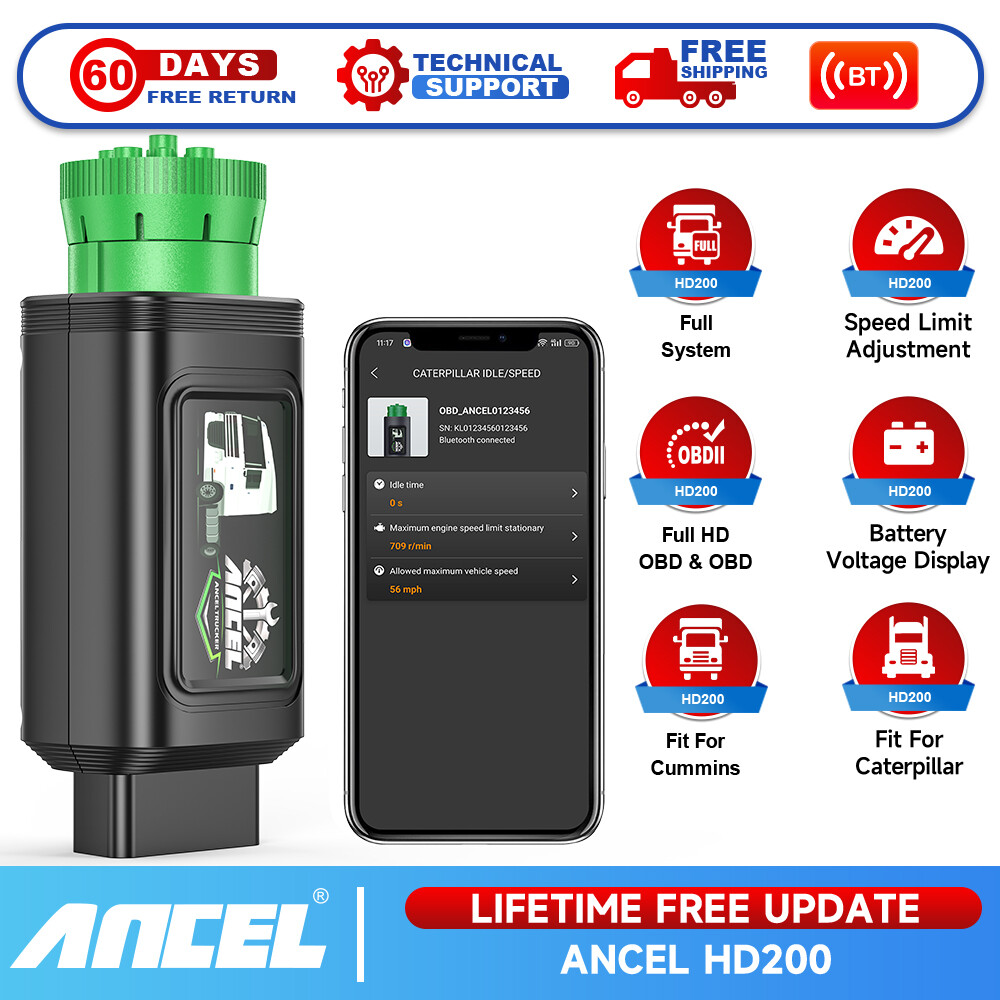 ANCEL HD200 All System Heavy Duty Truck Diagnostic Scanner Speed Limit Adjust