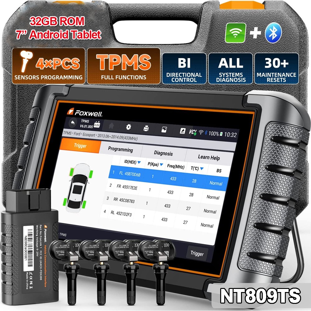 FOXWELL NT809TS BT Bidirectional Car OBD2 Diagnostic Scanner TPMS Programming
