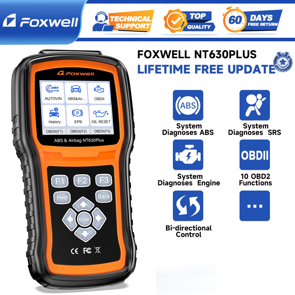 NT630 PLUS OBD2 Scanner Car Auto Diagnostic Tool ABS SRS SAS Reset Check Engine