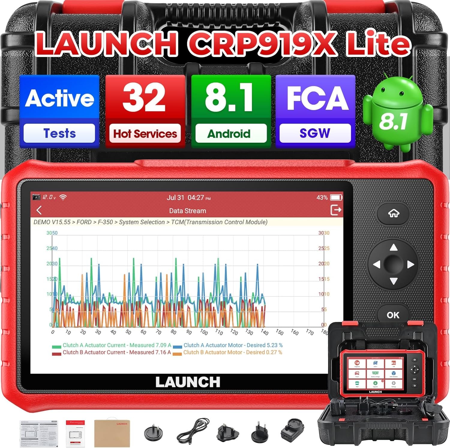 LAUNCH CRP919X Lite Diagnostic Full OBDII Functions Automotive Identify VIN Code