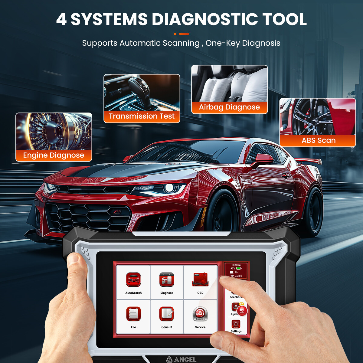 ANCEL DS100 OBD2 Scanner Engine/Transmission/ABS/SRS Diagnostic Scan Tool
