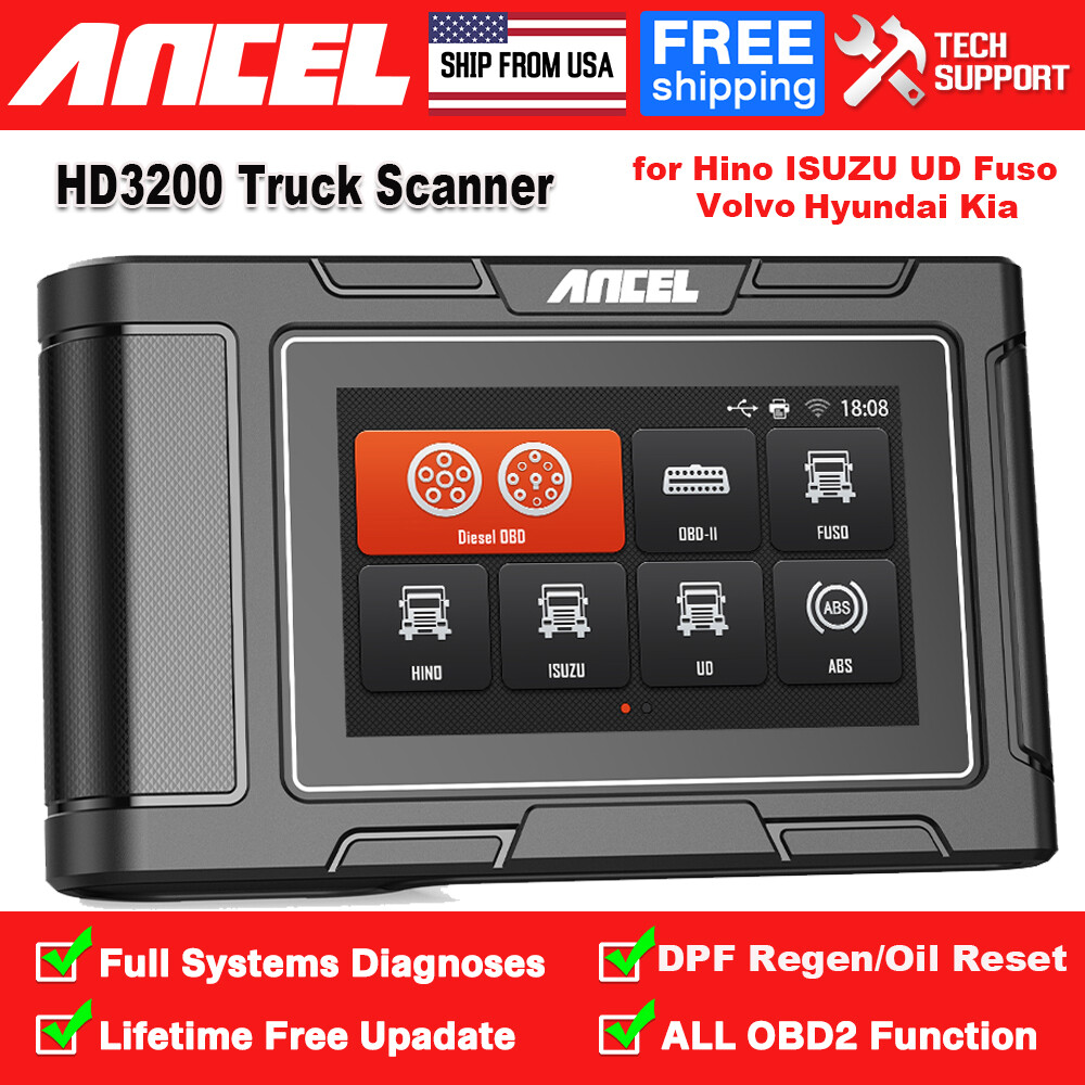 ANCEL HD3200 Diesel Heavy Duty Truck All System Diagnostic Scanner DPF Regen Oil