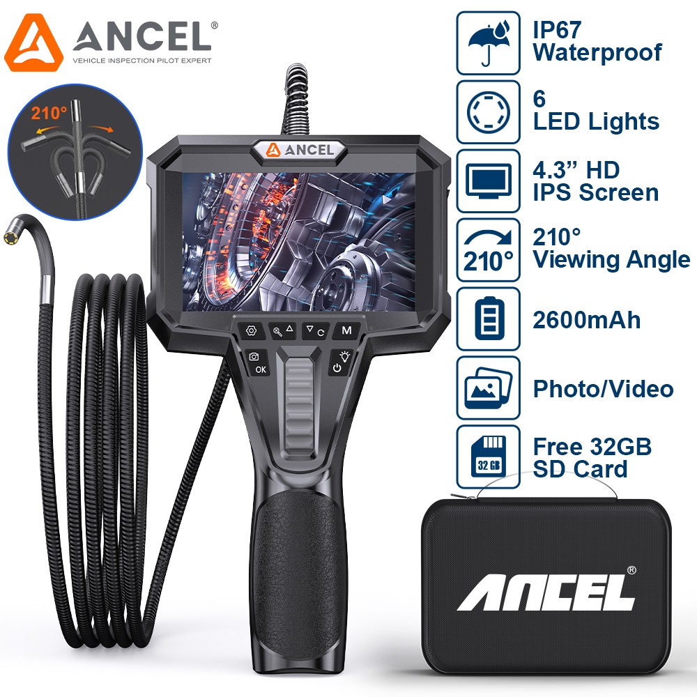 Industrial Articulating Endoscope Camera 1080P HD Inspection Borescope Camera