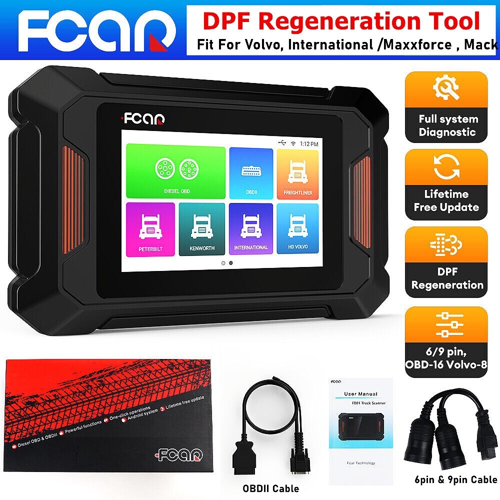 24V 12V Heavy Duty Truck Diagnostic Tool OBD2 Scanner DPF Regen All System Check