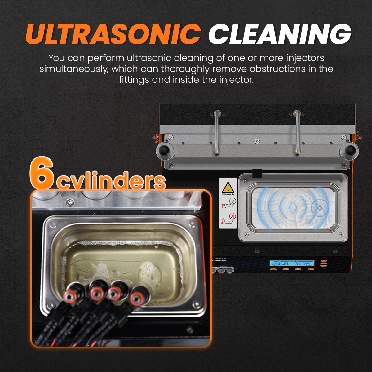 6 Cylinder GDI EFI Fuel Injector Tester Cleaner Ultrasonic Cleanning Machine