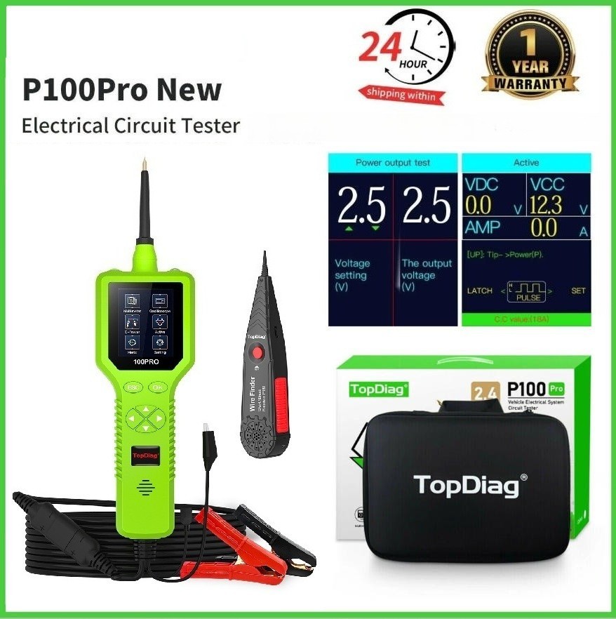 TopDiag P100PRO 9-30V Car Circuit Tester Automotive Power Probe Multimeter Tool