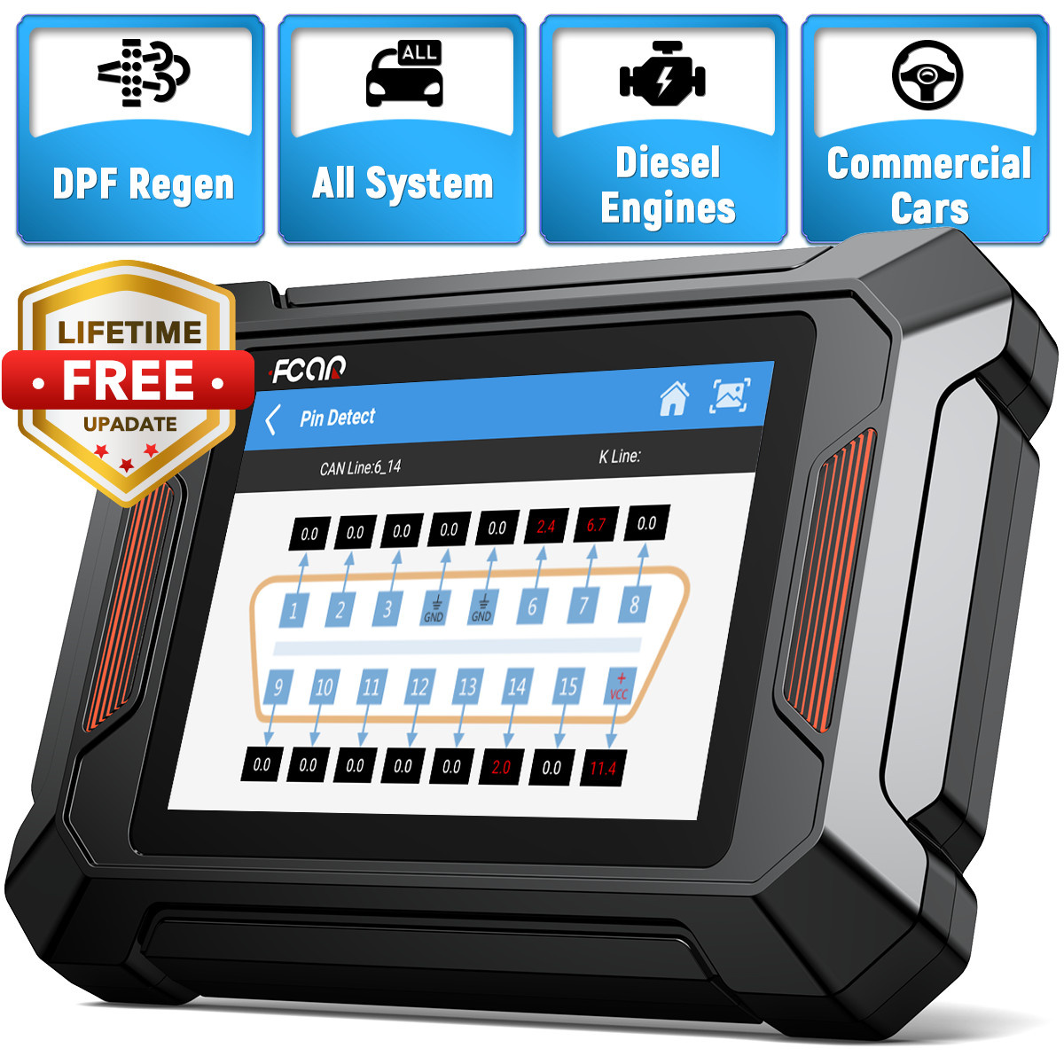 Fcar F803 All System Diesel Heavy Duty Truck OBD2 Diagnostic Scanner DPF Regen