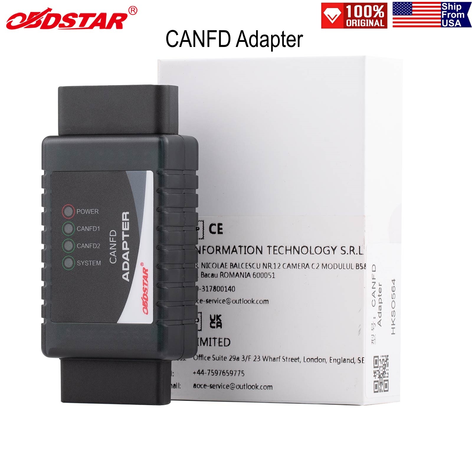 OBDSTAR CANFD CAN-FD Adapter Work with X300 DP Plus/ P50/ Pro4 Supports GM 2020