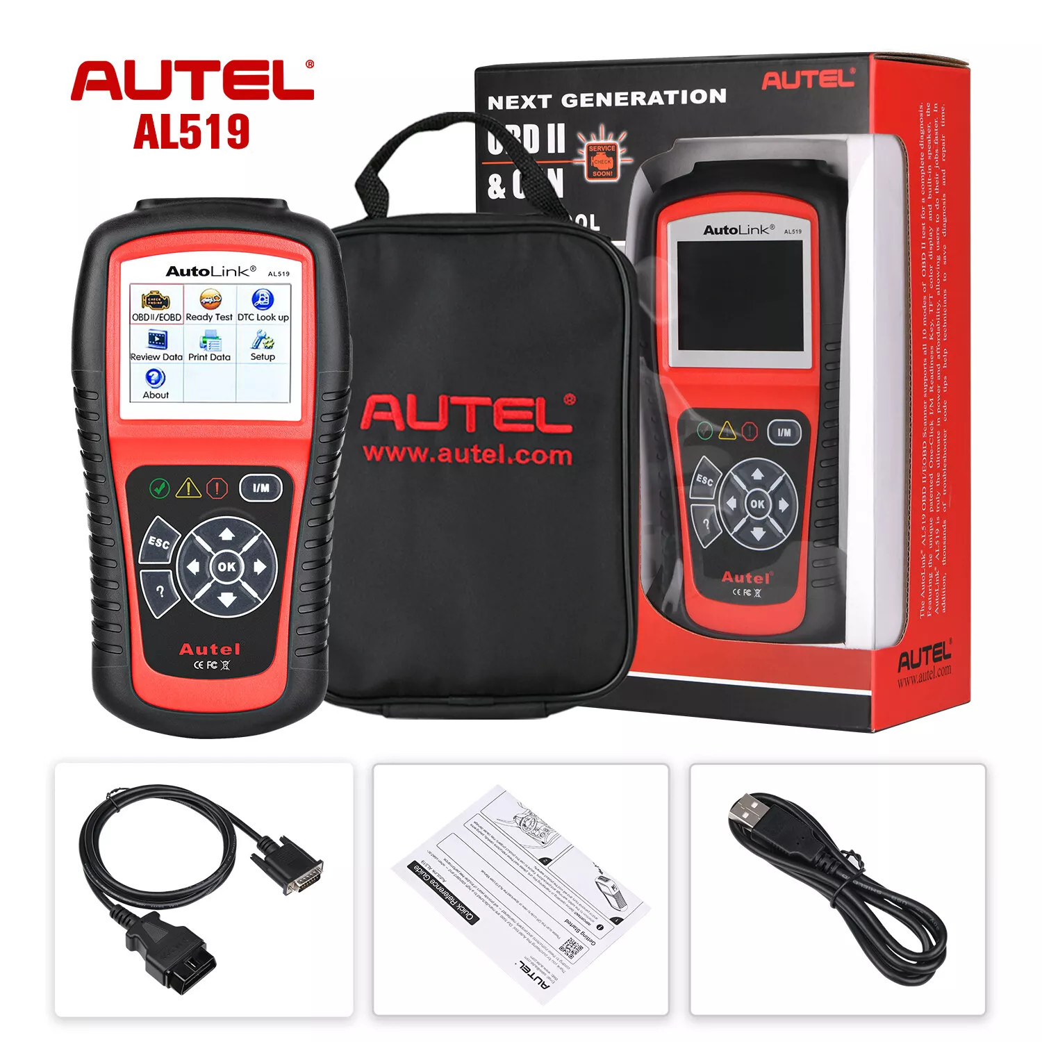 Autel Autolink AL519 Check Engine OBD2 Code Reader Scanner Auto Diagnostic Tool