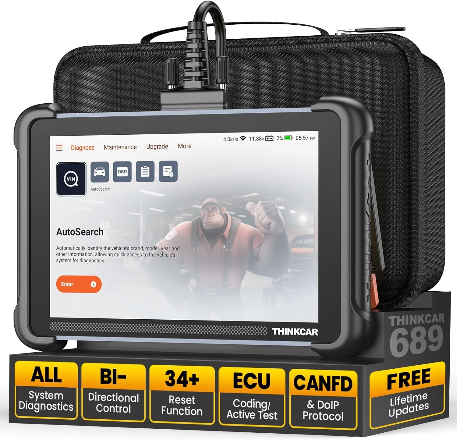 Thinkcar Thinkscan 689 Car Diagnostic Tool ALL Systems Scanner CANFD & DOIP
