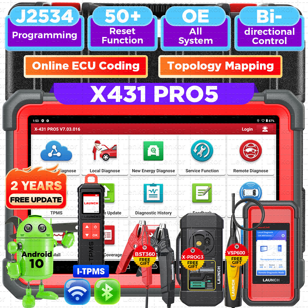 2025 LAUNCH X431 PRO 5 PAD V+ Car Diagnostic Scanner Tool Programming Key Coding