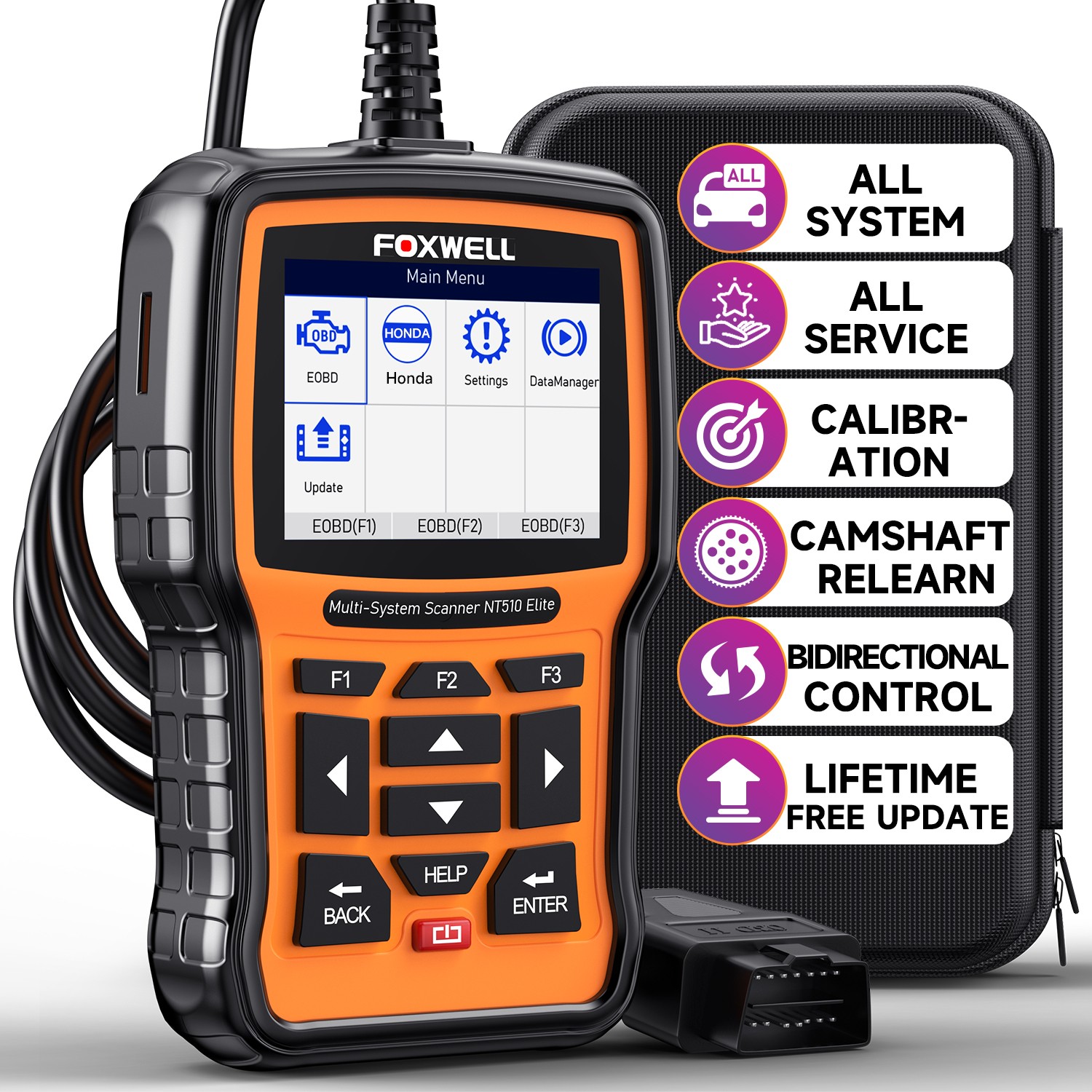 FOXWELL NT510 ELITE Bidirectional Auto OBD2 Scanner All System Diagnostic For VW