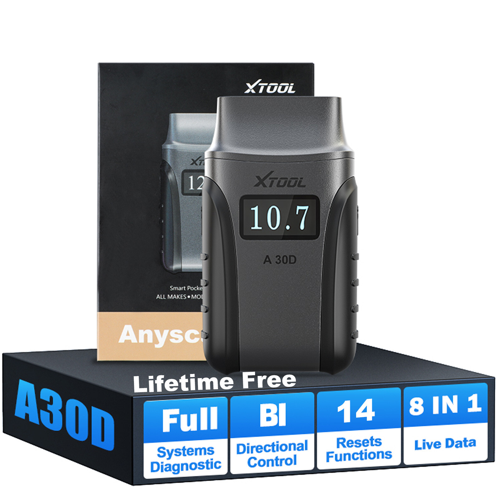 NEWEST XTOOL A30D Car BiDirectional Scanner Auto All System Diagnostic Scan Tool