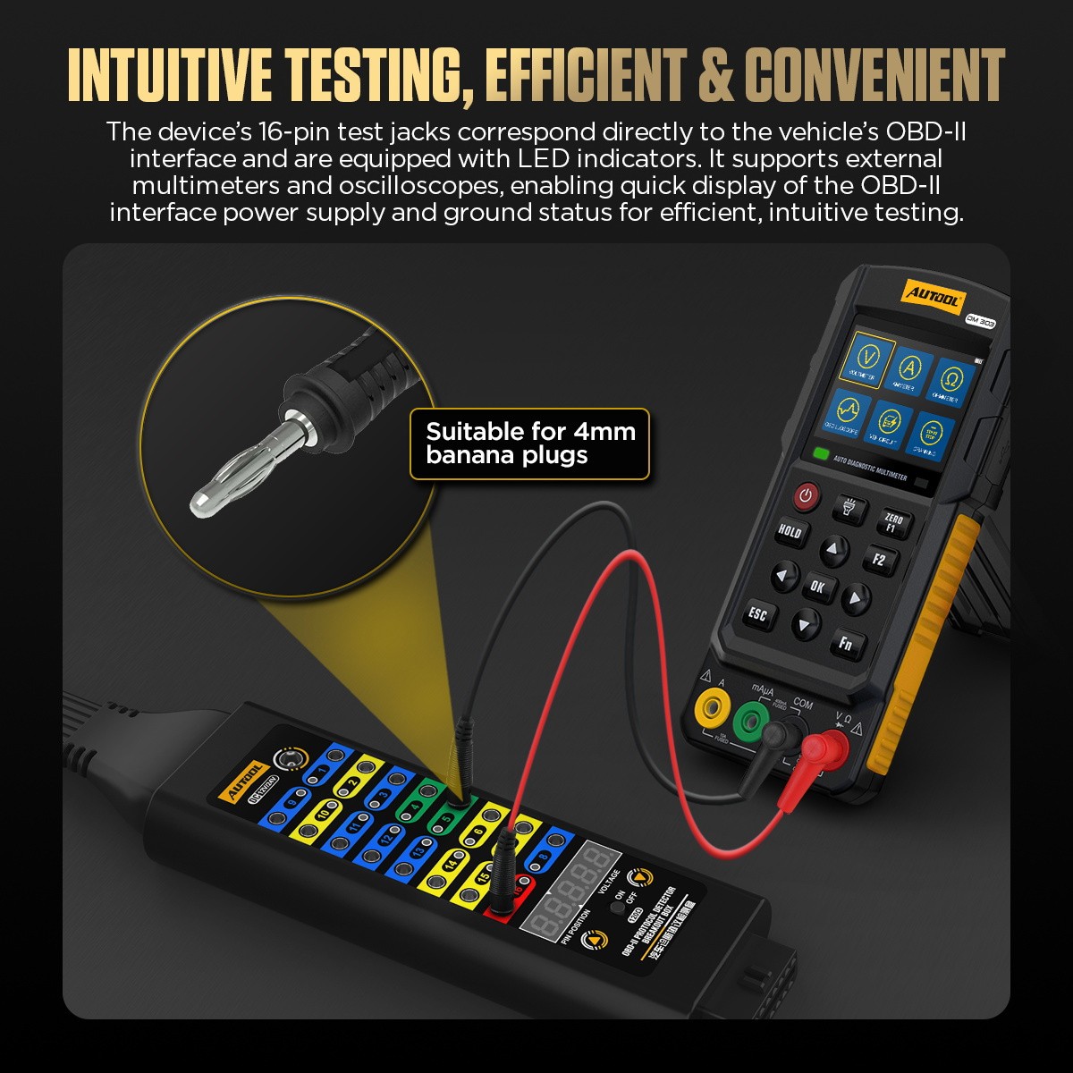 OBD2 Breakout Box OBDII Protocol Detector OBD Diagnostic Port Tester CAN Test