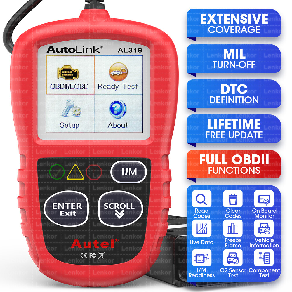 Autel Autolink AL319 OBD2 CAN OBDII Auto Car Code Reader Diagnostic Scanner Tool