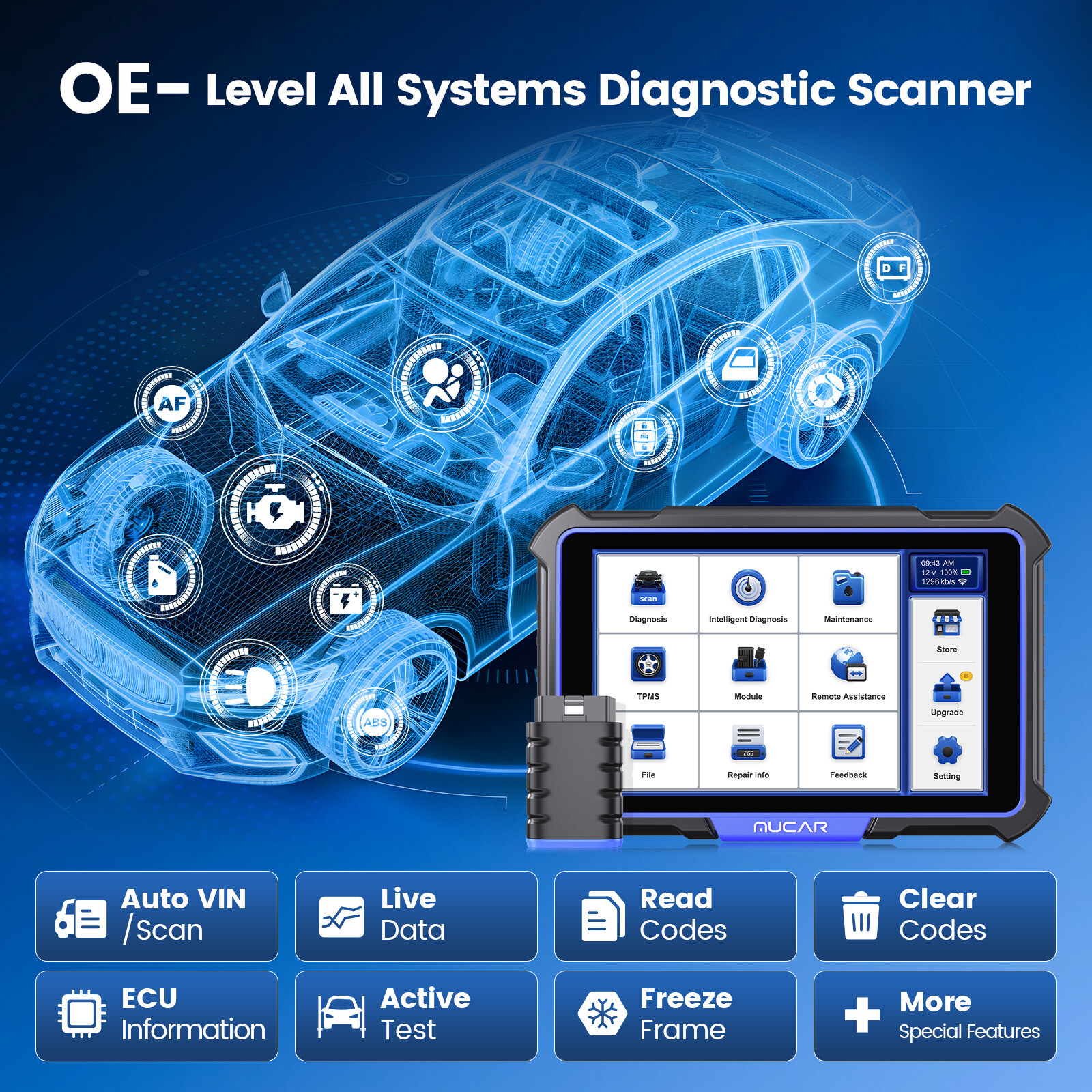 MUCAR VO8 OBD2 Scanner Bidirectional E.CU Coding Auto Diagnostic34+Service USA
