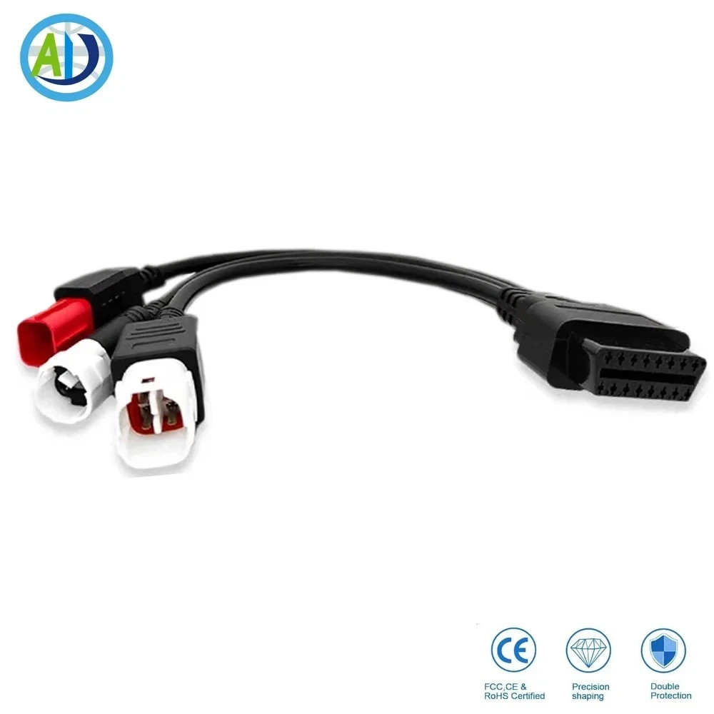 OBDII OBD2 3Pin,4Pin&6Pin 3in1 Diagnostic Adapter fit for Yamaha Connector Cable