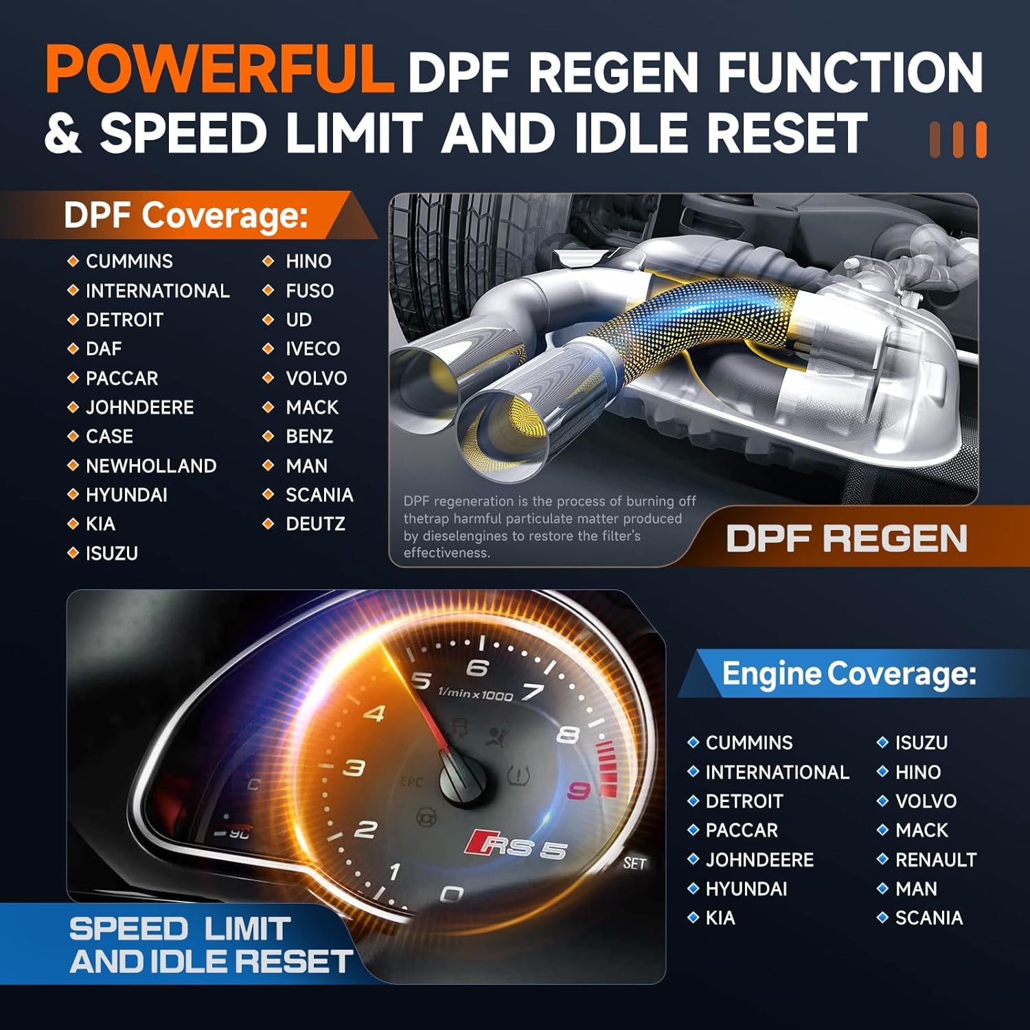 X7 HD 24V 12V Diesel Heavy Duty Truck Scanner ECU Coding All System DPF Regen