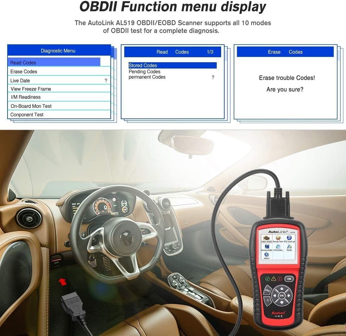 Professional AL519 Scanner for OBDII & CAN Diagnostics – Wide Vehicle Coverage