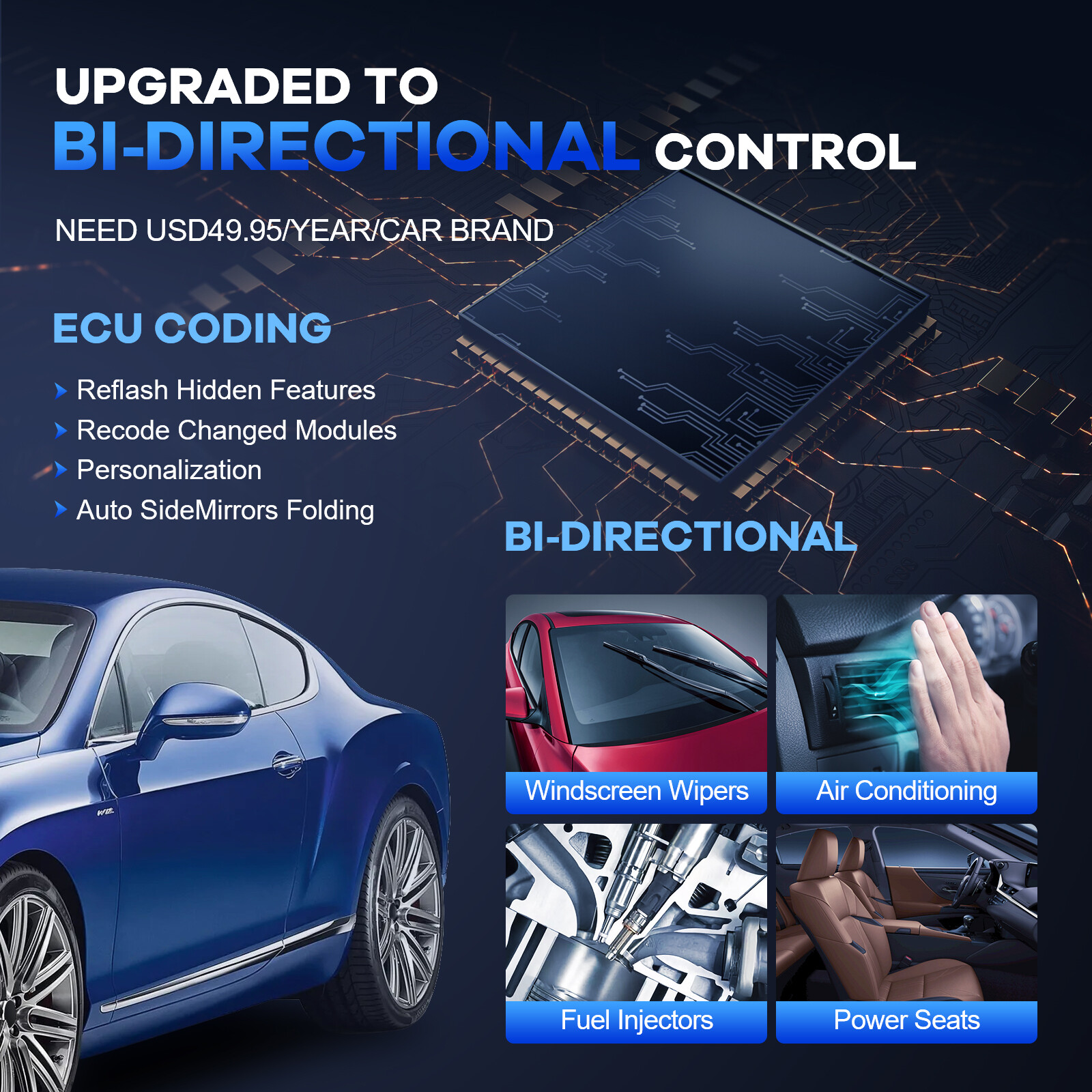 MUCAR VO6 Full Scan Diagnostic Scanner KEY Matching Brake-Pad Reset 28+Services