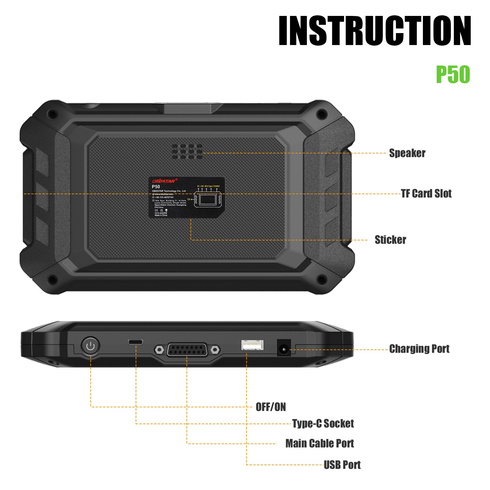 OBDSTAR P50 SRS Reset Tool Cover 108 Brand 16400+ E-CU Part With CAN FD Adapter