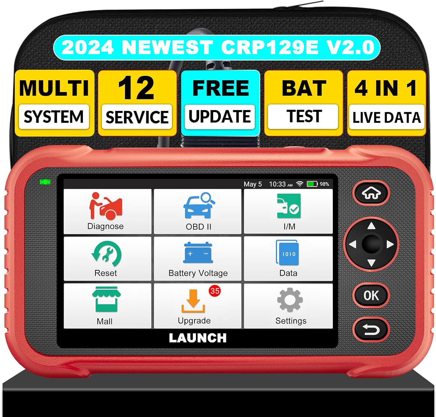 2024 LAUNCH CRP123E CRP129E Car Diagnostic Scanner AT SRS ABS Engine Scan Tool