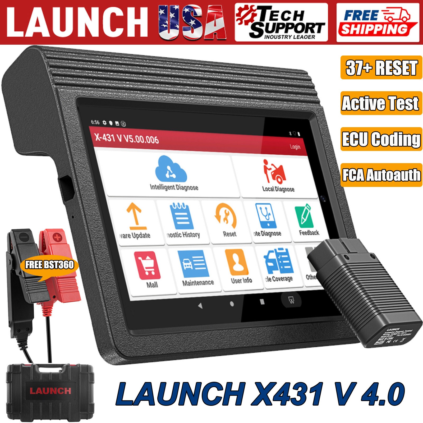 2026 LAUNCH X431 V V+5.0 Elite Bidirectional Car Diagnostic Scan Tool ECU Coding